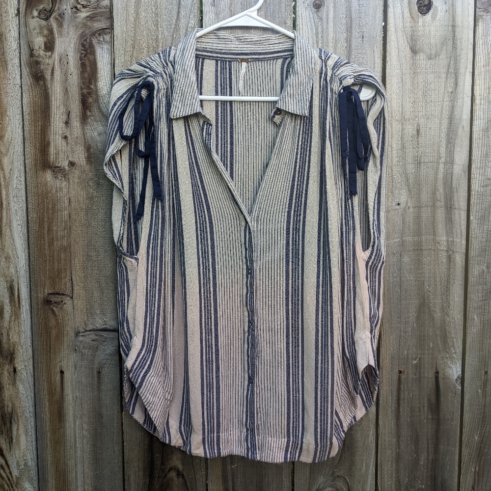 Free People Baby Blues Top Ombre Blue Size Large - Picture 2 of 7